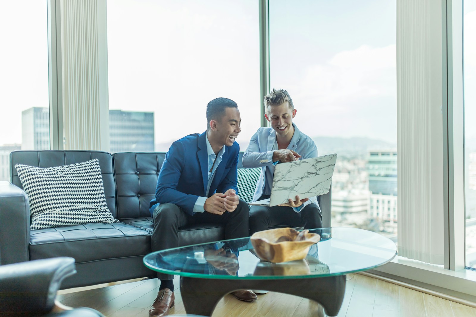 A property professional reviewing information with a client